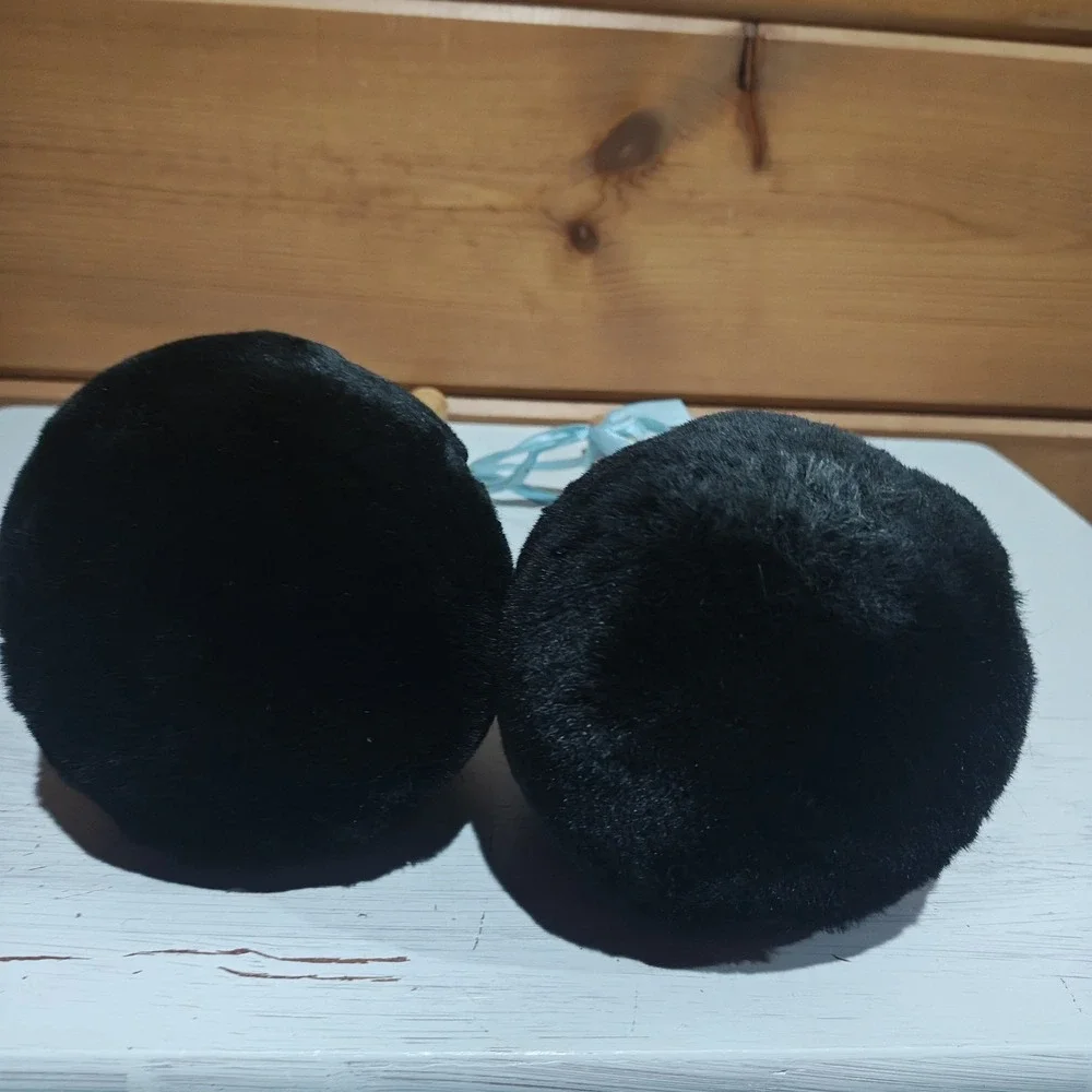 Set of 2 Unbranded Plush Bass Drum Mallets Black B2